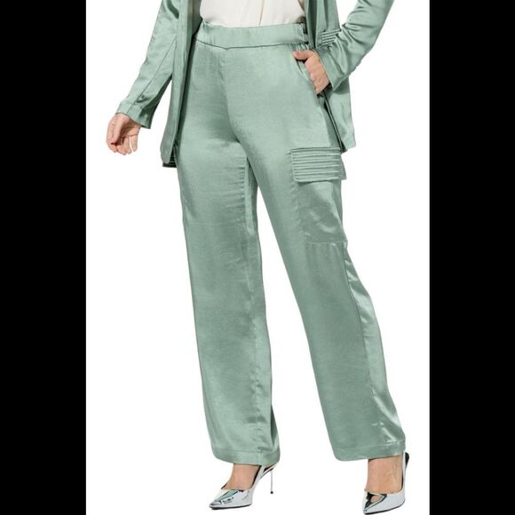 GREY by Jhoan Sebastian Grey Satin Cargo Pant Celedon - Regular - Picture 1 of 1